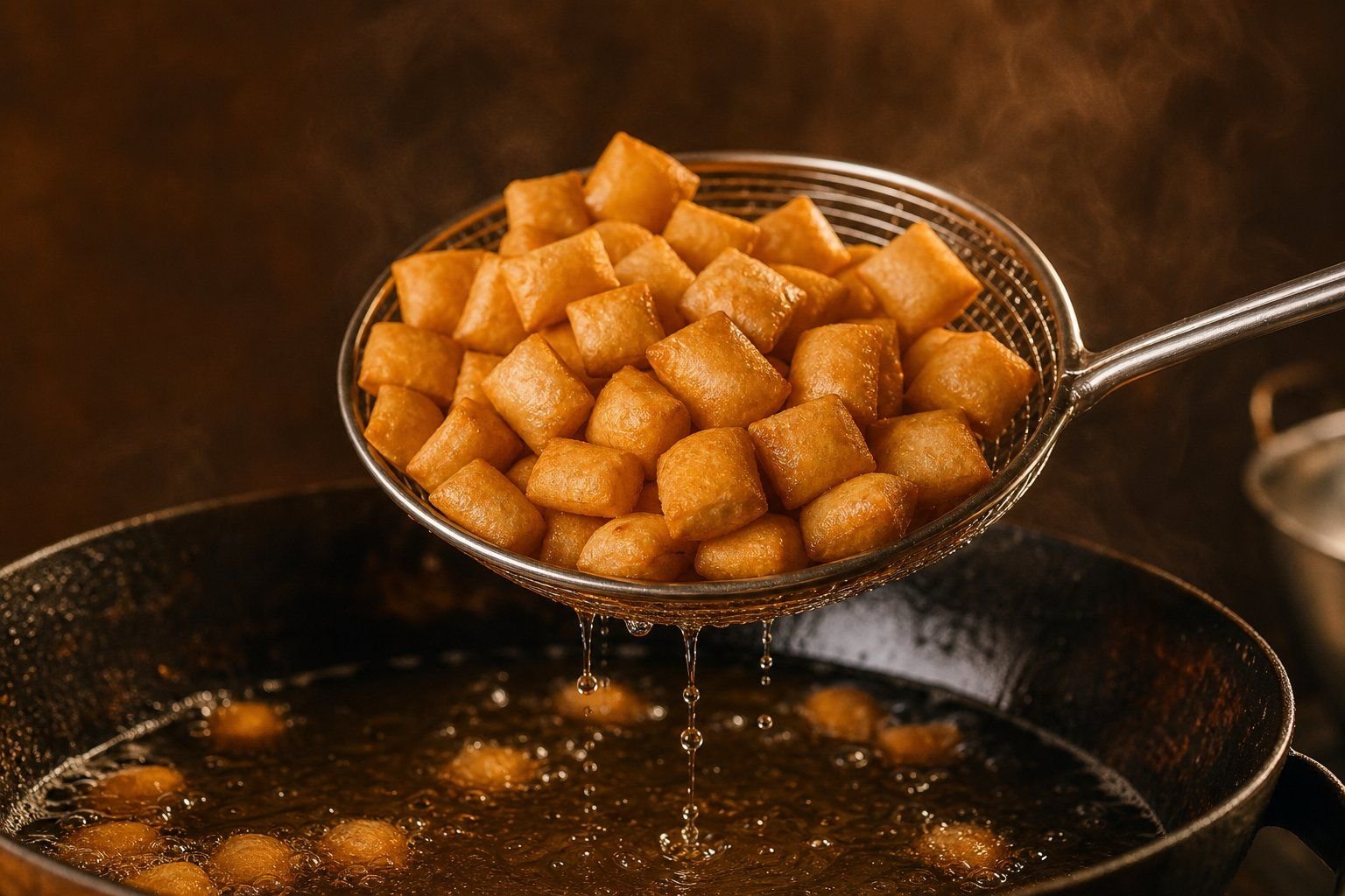 Chin chin frying